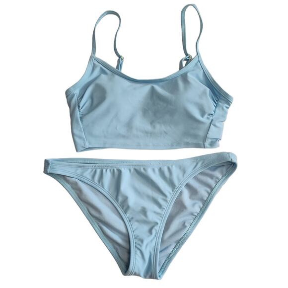 Xhilaration Jrs Longline + Cheeky Bikini Set Powder Blue S/M NEW - Picture 1 of 10